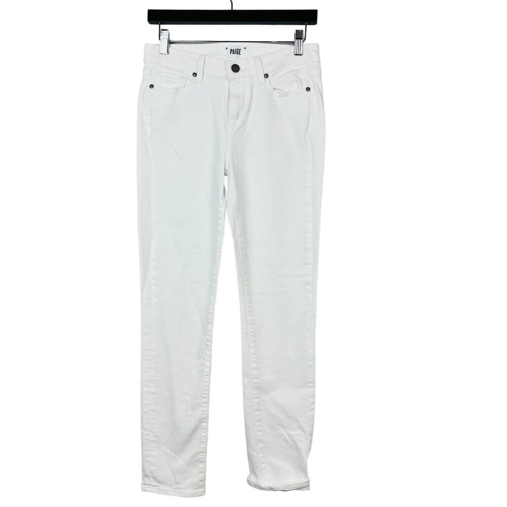 Paige Skyline Ankle Peg Skinny Jeans White Denim - 28